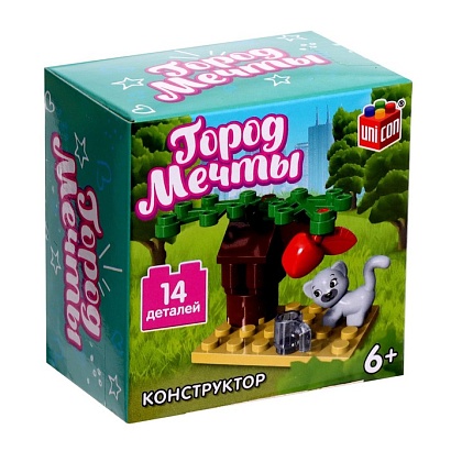 UNICON Конструктор Город мечты "Кошечка под деревом", 14 деталей   