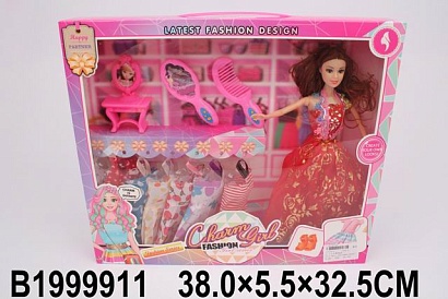 Кукла с набором одежды и аксессуарами, в/к 38*5,5*32,5 см.
