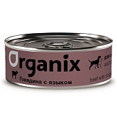 Organix, консервы для собак, говядина с языком, 100 г