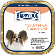 Happy dog, паштет для собак, телятина с индейкой, 125 г