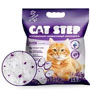 Cat Step Lavender, впитывающий силикагелевый наполнитель, с ароматом лаванды, 15.2 л