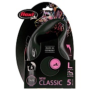 Flexi, рулетка New Classic L (до 50 кг) лента, 5 м, черная