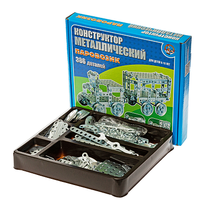 Конструктор метал. "Паровозик" (386 элем)