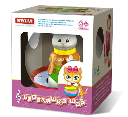 Неваляшка шар "Кошечка" (в коробке)