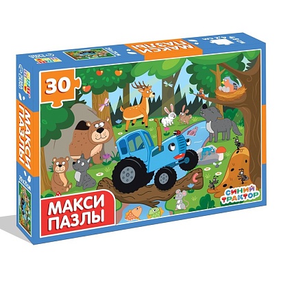 Макси-пазлы "Синий трактор в лесу", 30 деталей