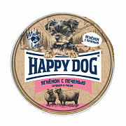 Happy dog, паштет для собак, ягненок с печенью, сердцем и рисом, 125 г