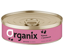 Organix, консервы для котят, курочка с кроликом, 100 г