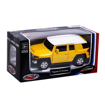 Машина металлическая TOYOTA FJ CRUISER, 1:43, инерция, открываются двери, цвет желтый