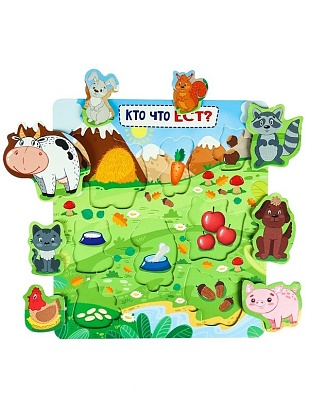 Игры малышам. Рамка-вкладыш "Кто что ест?"