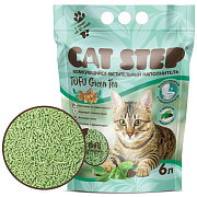 Cat Step Tofu Green Tea, наполнитель комкующийся растительный , 6 л