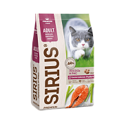 Sirius сухой корм для кошек, лосось и рис 400г