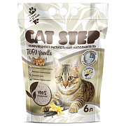 Cat Step Tofu Vanilla, наполнитель комкующийся растительный, 6 л