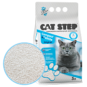 Cat Step Compact White Original, наполнитель минеральный комкующийся, 5 л 