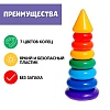 Пирамидка 7 колец с конусом 