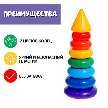 Пирамидка 7 колец с конусом 