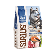Sirius сухой корм для собак с повышенной активностью, три мяса с овощами 2кг
