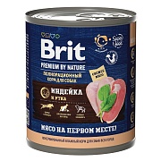Брит Premium by Nature консервы с индейкой и уткой для собак всех пород, 850 г