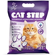 Cat Step Lavender, впитывающий силикагелевый наполнитель, с ароматом лаванды, 15.2 л