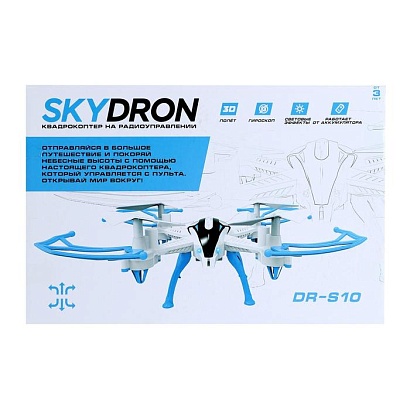 Квадрокоптер радиоуправляемый "SKYDRONE", работает от аккум, синий